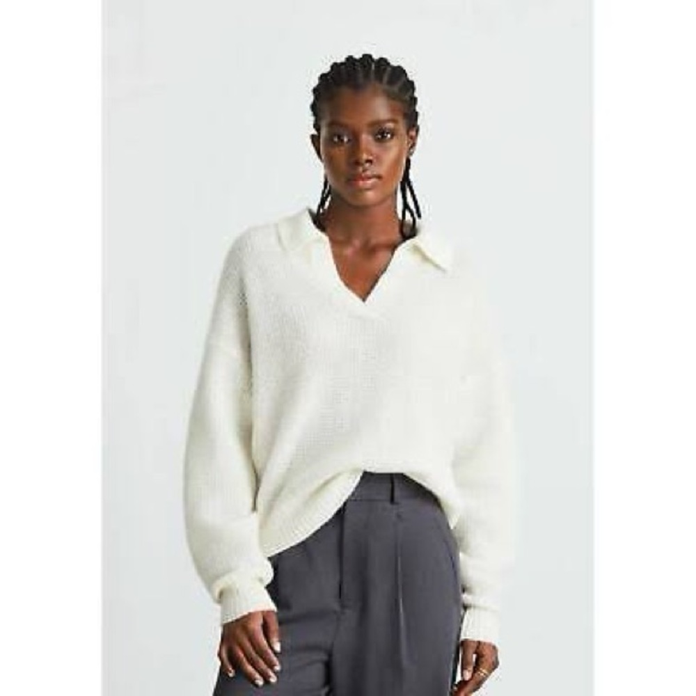 Everlane Alpaca Waffle Stitch Polo Sweater